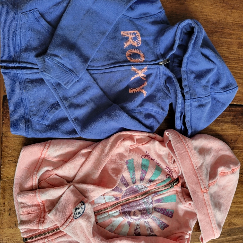 2 zip up sweatshirts Roxy